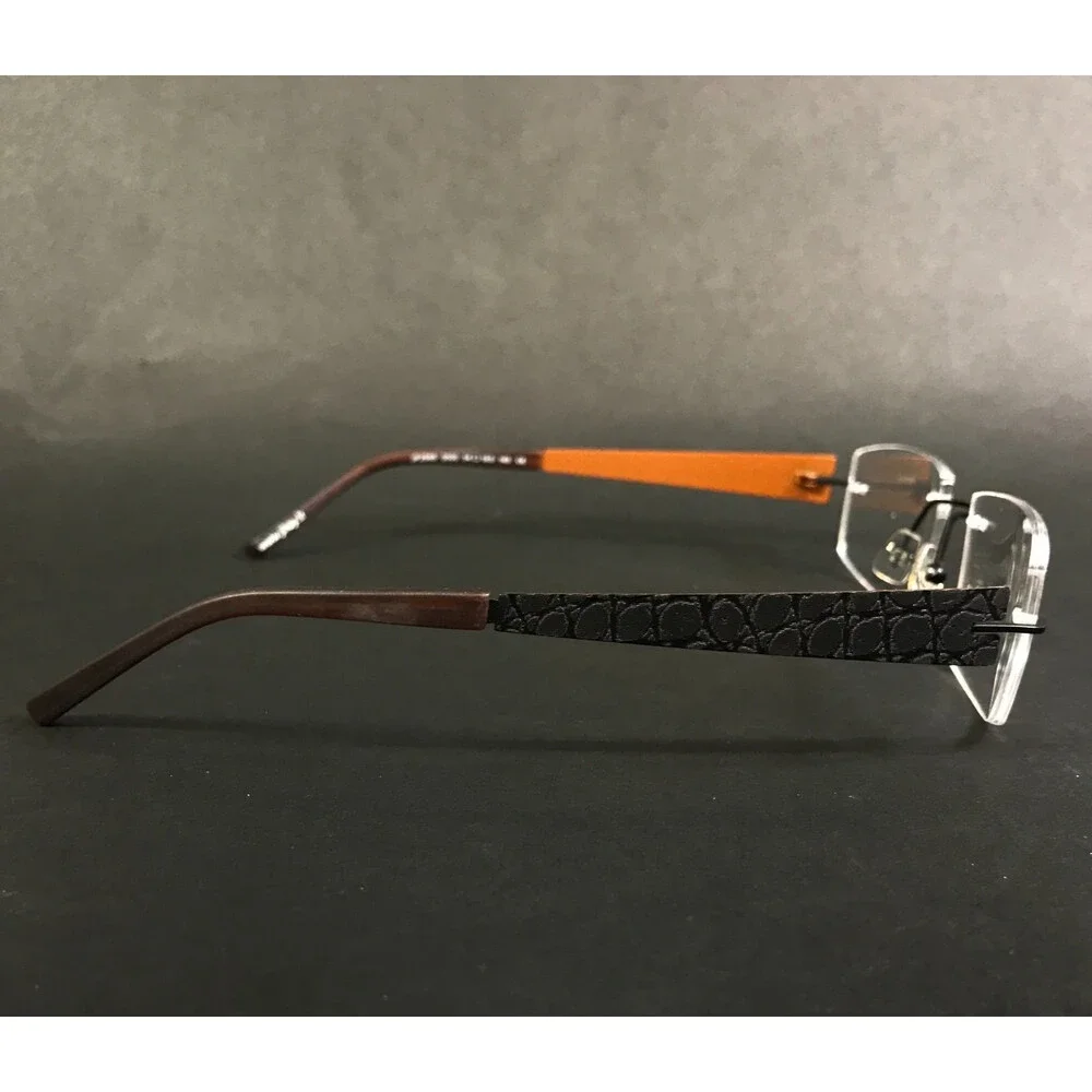 J.F. Rey Eyeglasses Frames JF2595 0000 Black Copper Brown Rimless 54-18.5-143